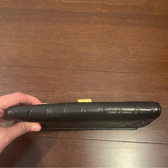 chloe Black Quilted Leather long Wallet gold turn lock hardware - Picture 7 of 10